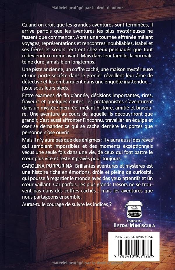 Quatrième de couverture de « Brillantes aventures et mystères », édition française